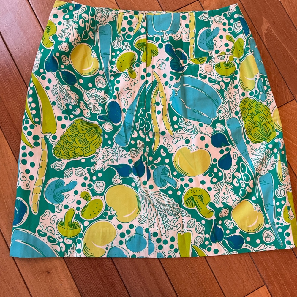 Lilly Pulitzer Steamed Vegetables Print Skirt NWT Size 6 Cotton Lined - Picture 8 of 11